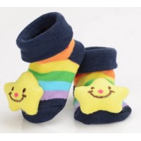 初生嬰兒可愛小襪子 - 小星星(彩虹) (9cm)